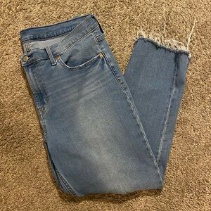 GAP Light Blue Ankle Frayed Hem Jeans